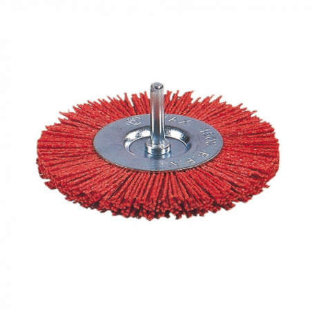 CEPILLO NYLON ROJO CIRCULAR 100MM GRUESO