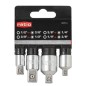 JGO. 4 ADAPTADORES 1/4" + 3/8" + 1/2"