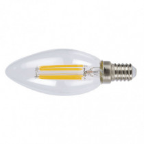 Bombilla con filamento LED vela - DUOLEC - E14 luz cálida 4W