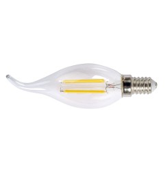 Bombilla con filamento LED vela decorativa transparente - DUOLEC - E14 luz cálida 4W