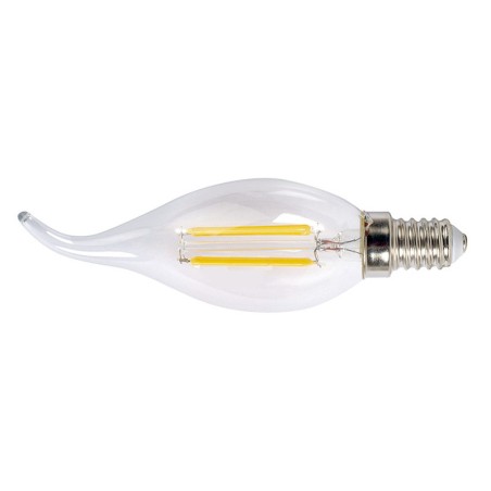 Bombilla con filamento LED vela decorativa transparente - DUOLEC - E14 luz cálida 4W