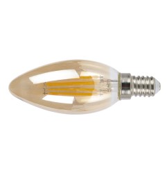 Bombilla con filamento LED vela vintage - DUOLEC - E14 luz cálida 4W