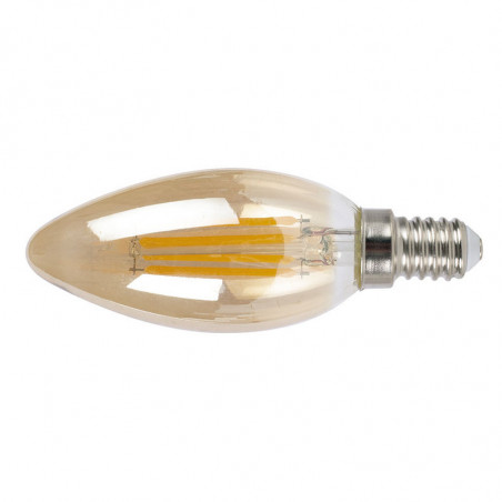 Bombilla con filamento LED vela vintage - DUOLEC - E14 luz cálida 4W
