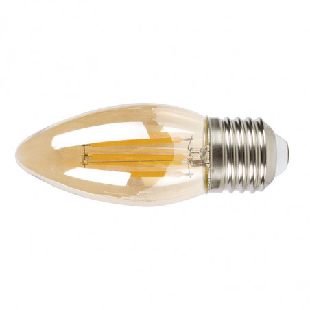 Bombilla con filamento LED vela vintage - DUOLEC - E27 luz cálida 4W