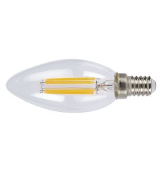 Bombilla con filamento LED vela DUOLEC E14 luz fría 4W