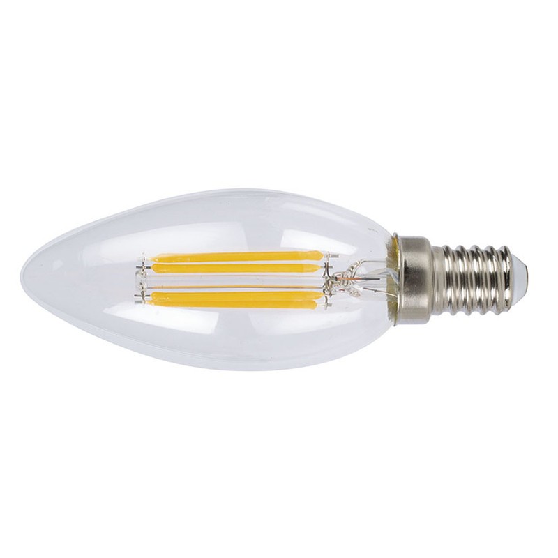 LAMP.LED FILAM.VELA  E14 4W 6400K TRANSP
