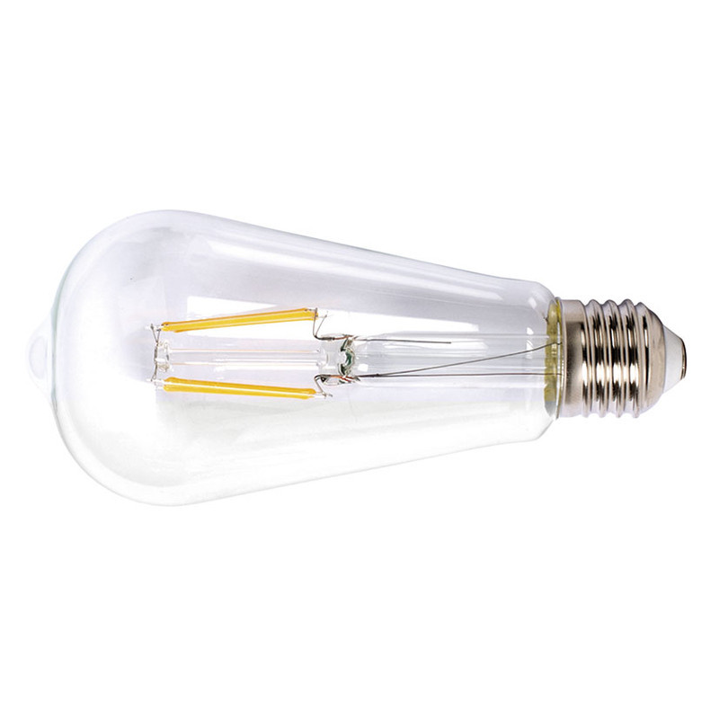Bombilla con filamento LED pera transparente - DUOLEC - E27 luz fría 8W