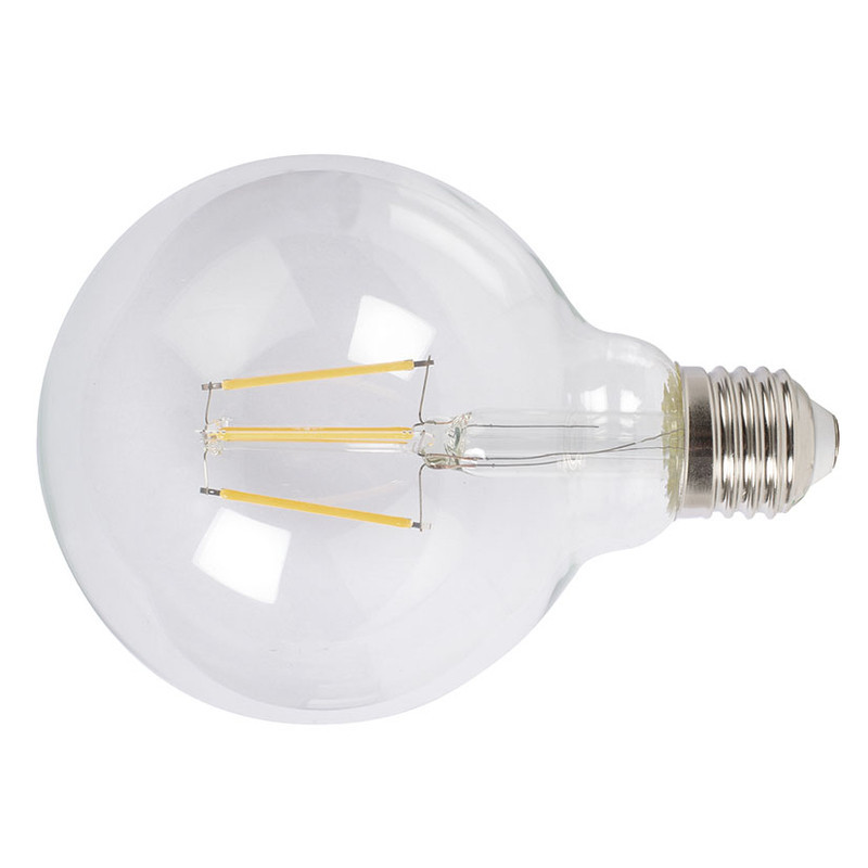 Bombilla con filamento LED globo G95 transparente - DUOLEC - E27 luz fría 8W