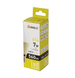 Bombilla LED vela - DUOLEC - E14 luz día 7w