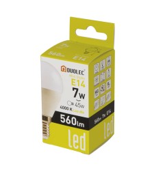 Bombilla LED mini globo - DUOLEC - E14 luz día 7w
