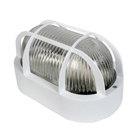 Aplique ovalado exterior DUOLEC E27 60W blanco 1 entrada