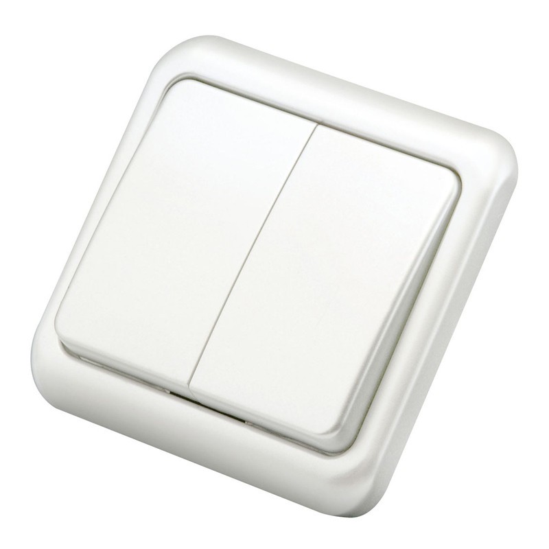 DOBLE INTERRUPTOR EMPOTRABLE BLANCO