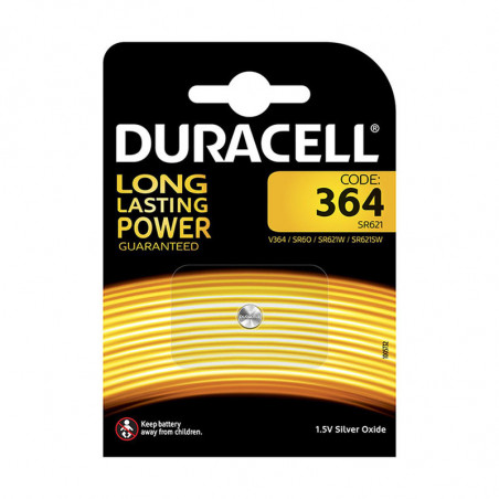 Pila botón D364 DURACELL long Lasting Power
