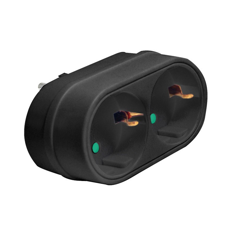 ADAPTADOR ENCHUFE FRONTAL DOBLE