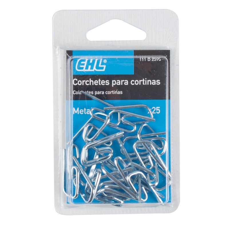 CORCHETE CORTINA METALICO 25 UDS.