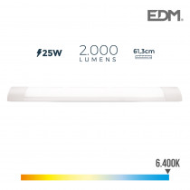 Regleta electronica led 25w 61cm 6.400k luz fria 2200 lumens edm