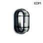 Aplique ip54 oval negro 1xe27 40w 20x11,3 cm mod. ovalo tarragona ø27 cm