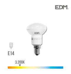 Bombilla reflectora led r50 e14 5w 350 lm 3200k luz calida edm