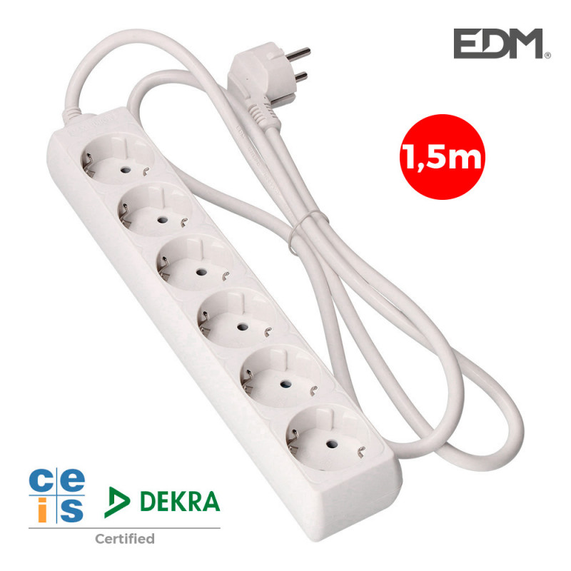 Alargador De Enchufe Electrico Cable 15m 3gx1,5mm Cobre 3500w Max