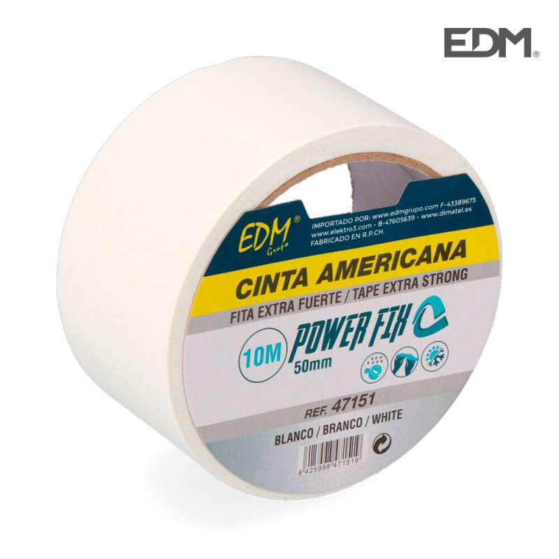 Cinta multiuso americana 10mx50mm blanca edm