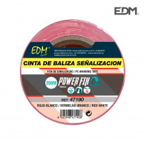 Cinta de baliza blanca/roja 200m x 50mm edm