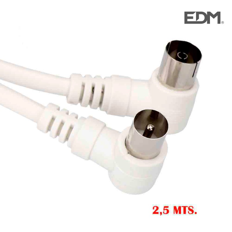 PROLONGACIÓN TV ACODADA 9,5MM 2,5MTS
