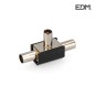 Derivador 1 clavija + 2 bases negro blin. envasado - EDM