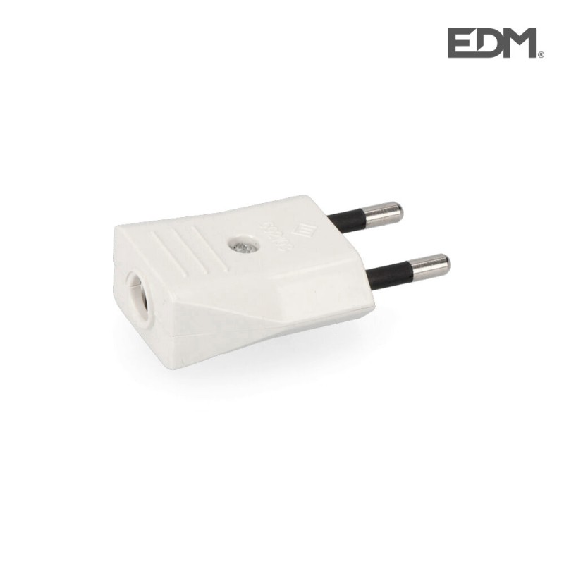 Clavija 10a 250v retractilada edm (4mm - blanca)