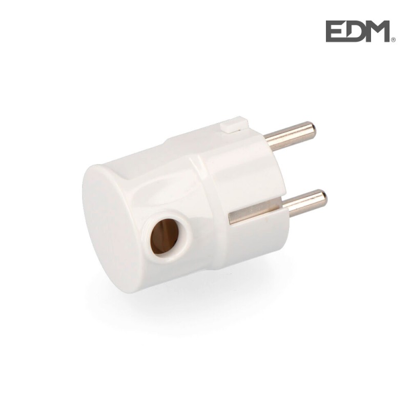 Clavija schuko t/tl s/lateral 4.8mm 16A retractilada blanca
EDM