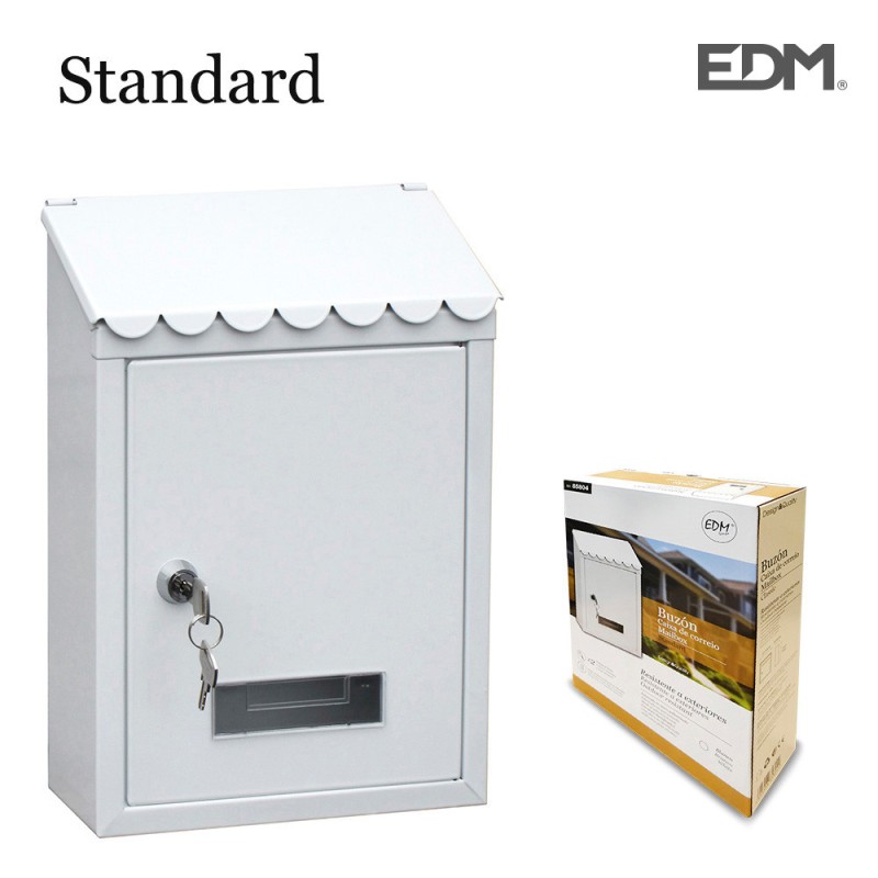 Buzon de acero modelo standard color blanco medidas: 210x60mx300mm incluye 2 llaves y tornillos para instalación.