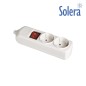 Base bipolar 2 tomas con T/T lateral 16A-250V - blanco interruptor luminoso - SOLERA