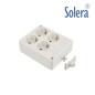 Base bipolar 4 tomas con T/T lateral - 16A 250V - color blanco - SOLERA