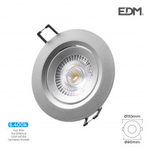 Downlight led empotrable 5w 380 lumen 6.400k redondo marco cromo edm