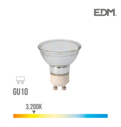 Bombilla dicroica cristal led gu10 5w 400 lm 3200k luz calida edm