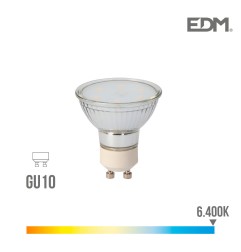 Bombilla dicroica cristal led gu10 5w 400 lm 6400k luz fria edm