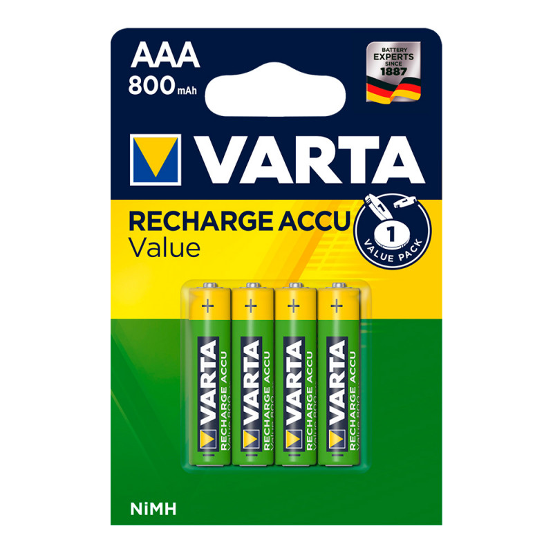 Pila varta  recargable  accu aaa lr03 800mah pack 4uni