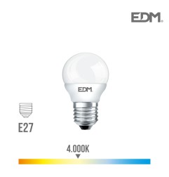 Bombilla esferica led e27 6w 500 lm 4000k luz dia edm