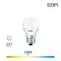 Bombilla esferica led e27 6w 500 lm 4000k luz dia
ø 4,5 x 8 cm 25000h ac 220-240v clase a+ 200°  edm