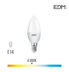 Bombilla vela led e14 7w 600 lm 4000k luz dia edm