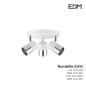 Foco "moon" 3 elementos blanco hueso + plata gu-10 edm 220-240v 50hz bombillas no incluidas 20,5x13cm