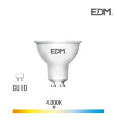 Bombilla dicroica led gu10 8w 600 lm 4000k luz dia edm