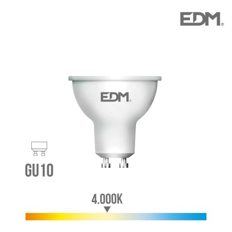 Bombilla dicroica led gu10 8w 600 lm 4000k luz dia edm