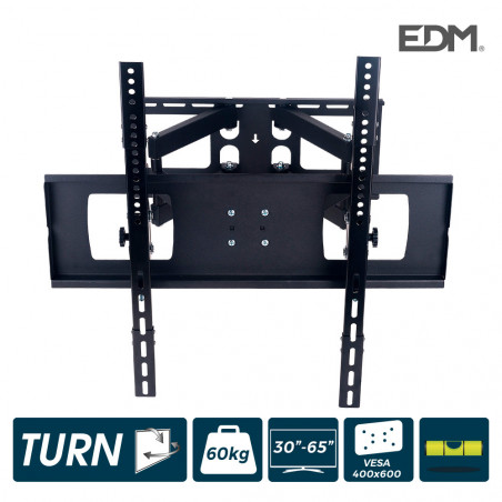 Soporte plasma/lcd/led de 30-65 pulgadas max.60kg articulado, dos brazos y oscilante negro edm