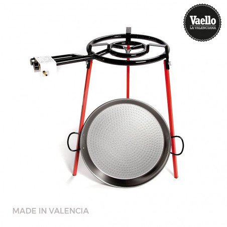 Set paellera pulida 46cm con tripode y quemador de gas 400mm