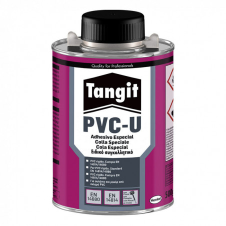 Adhesivo especial para conducciones de presión en PVC con pincel aplicador, lata de 500gr