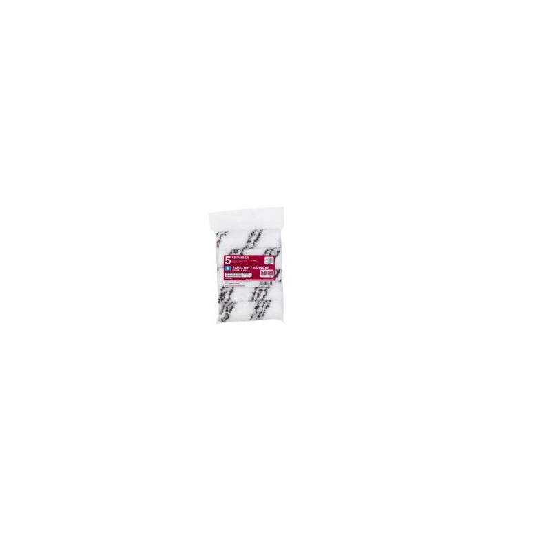 5 RECAMBIOS MINI MICROFIBRA ESMALTAR BARNIZAR AL AGUA 11CM
