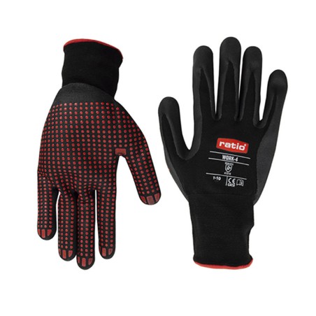 GUANTE NYLON NITRILO CON PUNTOS WORK4