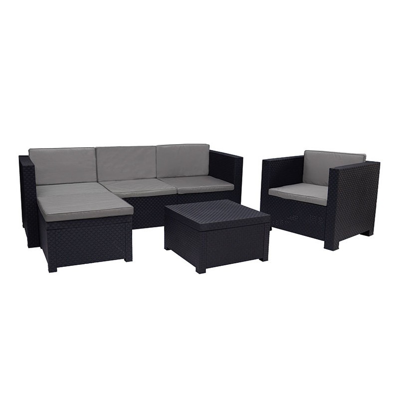 CONJUNTO MANHATTAN SOFÁ + SILLA + PUFF + MESA
