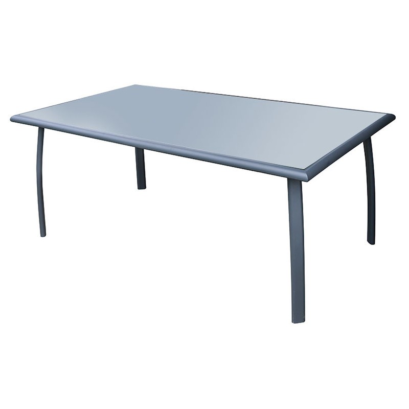 MESA ALUMINIO 180X100X73CM ANTRACITA