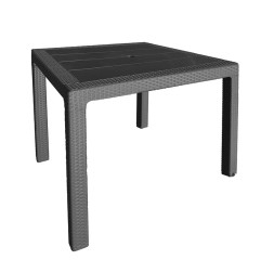 Mesa de resina rectangular Elegance antracita 80x80xh.72 cm